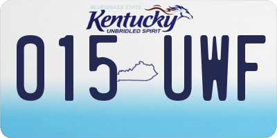 KY license plate 015UWF