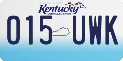 KY license plate 015UWK