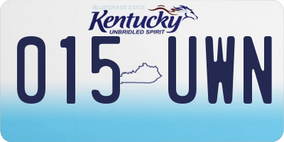 KY license plate 015UWN
