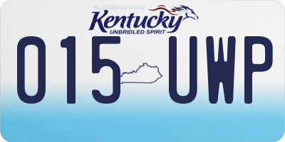 KY license plate 015UWP