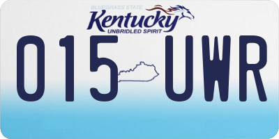 KY license plate 015UWR