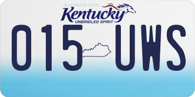KY license plate 015UWS