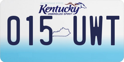 KY license plate 015UWT