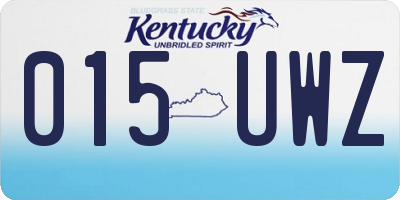 KY license plate 015UWZ