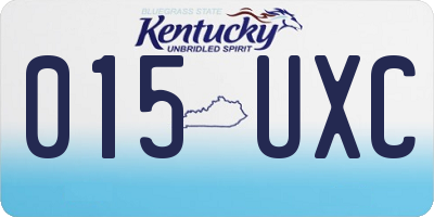 KY license plate 015UXC