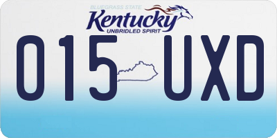 KY license plate 015UXD