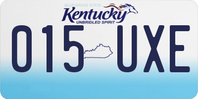 KY license plate 015UXE