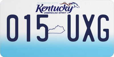 KY license plate 015UXG