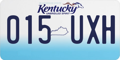 KY license plate 015UXH