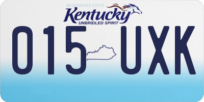 KY license plate 015UXK