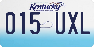KY license plate 015UXL