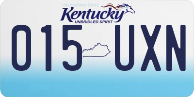 KY license plate 015UXN