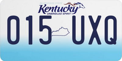 KY license plate 015UXQ