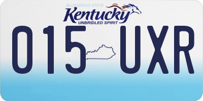 KY license plate 015UXR