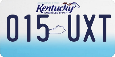 KY license plate 015UXT