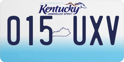 KY license plate 015UXV