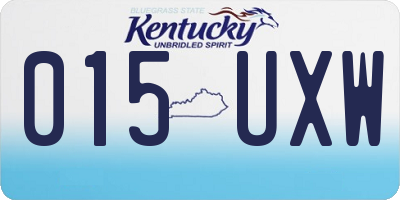 KY license plate 015UXW