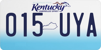 KY license plate 015UYA
