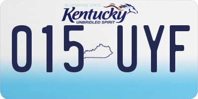 KY license plate 015UYF
