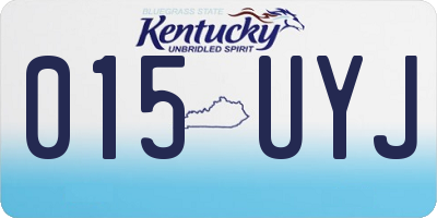 KY license plate 015UYJ