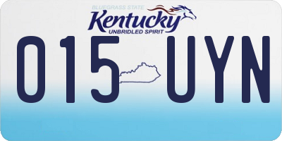 KY license plate 015UYN