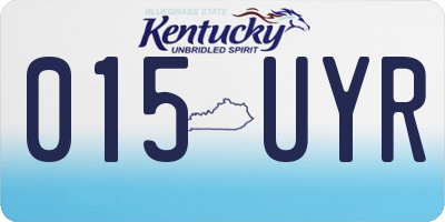 KY license plate 015UYR