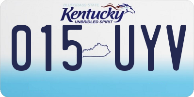 KY license plate 015UYV