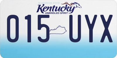 KY license plate 015UYX