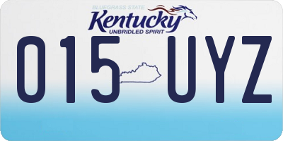 KY license plate 015UYZ