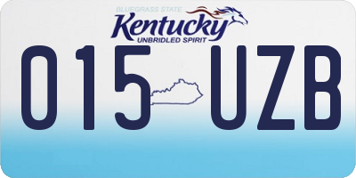 KY license plate 015UZB