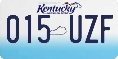 KY license plate 015UZF