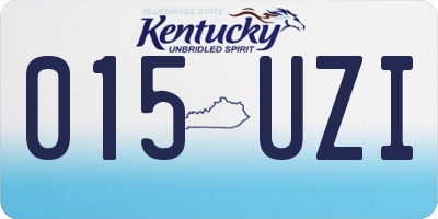 KY license plate 015UZI