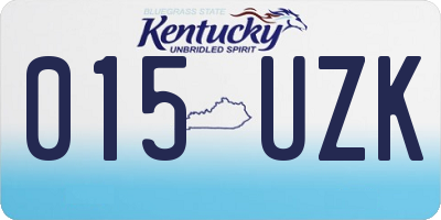 KY license plate 015UZK