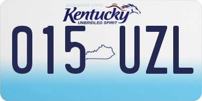 KY license plate 015UZL