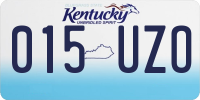 KY license plate 015UZO