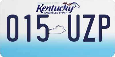 KY license plate 015UZP