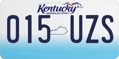 KY license plate 015UZS