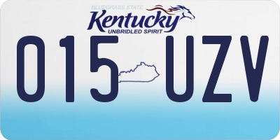 KY license plate 015UZV