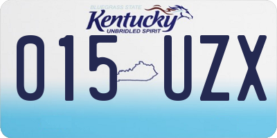 KY license plate 015UZX