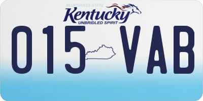 KY license plate 015VAB