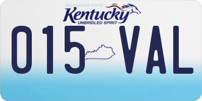 KY license plate 015VAL