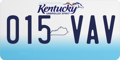 KY license plate 015VAV