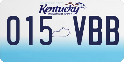 KY license plate 015VBB