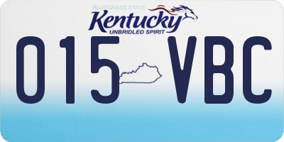 KY license plate 015VBC