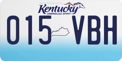 KY license plate 015VBH