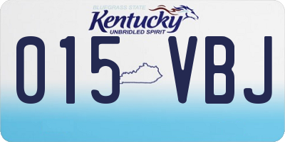 KY license plate 015VBJ