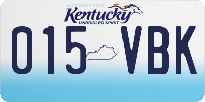 KY license plate 015VBK
