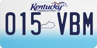 KY license plate 015VBM