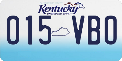 KY license plate 015VBO