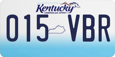 KY license plate 015VBR